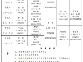 bd官方登录页面
（相山校区）学校党政办公室2018年寒假值班表