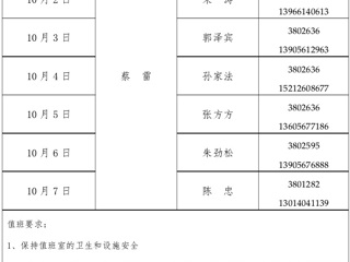 bd官方登录页面
（滨湖校区）管理办公室2015年国庆假期值班表