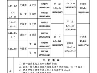 bd官方登录页面
（相山校区）学校办公室2014年寒假值班表