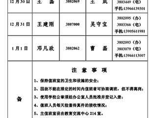 bd官方登录页面
(相山校区)学校办公室2013年元旦假期值班表