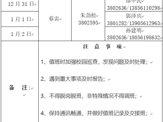 bd官方登录页面
（滨湖校区）后勤服务与管理处 2023年元旦假期值班表